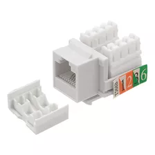 Conector Femea Rj45 Keystone Cat6 Branco Cat-6 Com 10 Peças 