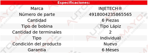 Kit 6 Bobinas Injetech Laguna V6 2.9l Renault 2003-2006 Foto 2