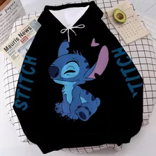 Blusa Moletom Canguru Casaco Lilo E Stitch Desenho