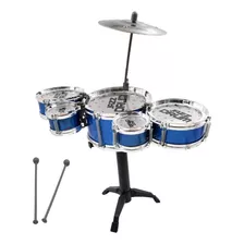 Mini Bateria Musical Infantil 5 Tambores 1 Prato 2 Baquetas