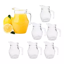 Kit C/ 6 Jarras De Vidro 500ml Restaurante Buffet Suco Agua Cor Transparente