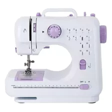 Mini Máquina De Coser Portátil Genérica 505 Portable Blanca Y Violeta 110v/220v