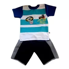 Conjunto Infantil Marlan Tam. 6 Anos Menino Bermuda Camiseta