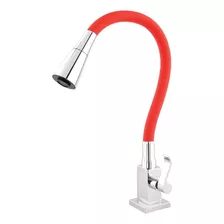 Torneira Gourmet Cozinha Bancada Flexível Cone 2 Jatos Cor Vermelho