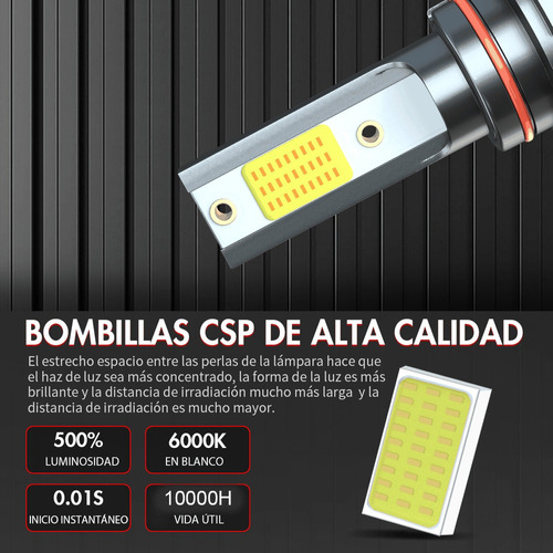 9005 9006 Faro Led Hi / Lo Beam + H11 Luz Antiniebla Foto 4