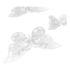 Mariposas Decorativas 3d Papel Pared Plateado Troquelado