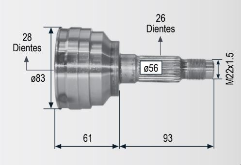 Junta Espiga Lado Rueda Mercury Tracer 1991-1999 Man Aut Foto 3