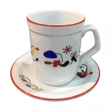 Tazas De Cafe Americano Con Plato X 6 Tsuji 469 Miro Con Sello 1era Calidad Local A La Calle