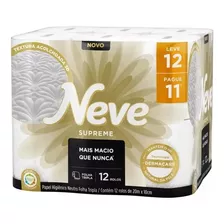 Papel Higiênico Folha Tripla Neve Supreme Leve Pacote Com 12