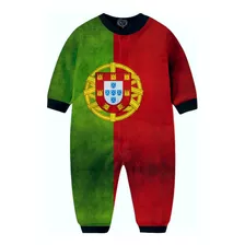 Macacão Pijama Bandeira Portugal Infantil 