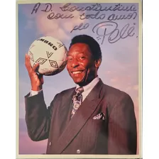 Fotografia Original Autografada Dedicatória Rei Pelé