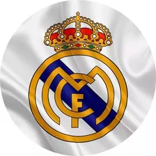 Painel Redondo Real Madrid 1,50x1,50 M Em Tecido C/elástico