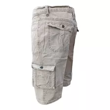 Bermudas Tipo Cargo Para Hombre En Gabardina