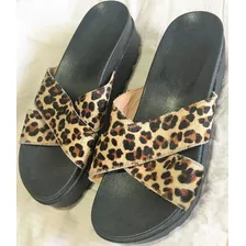 Sandalias Animal Print Súper Cómodas! Impecables 