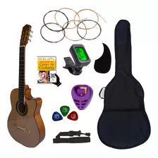 Guitarra Acústica Curva Ocelotl Paquete Vital De Accesorios Color Nogal Orientación De La Mano Derecha