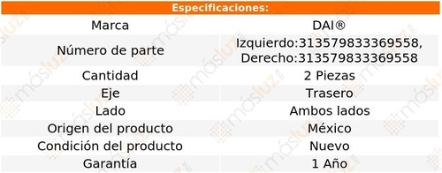 Kit 2 Bases Para Amortiguador Tra Oldsmobile Lss 88/99 Dai Foto 2