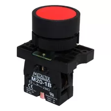 Botão De Comando 22mm Vermelho 1nf P20afr - Metaltex (i)