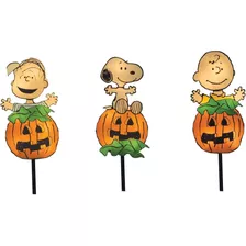 362263pc Peanuts Pumpkin Gang Led Pathway Markers 1 Dim...