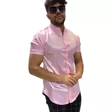 Camisa Masculina Acetinada Manga Curta