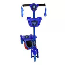 Brinquedo Infantil Patinete Scooter 3 Rodas Com Cesta Luz