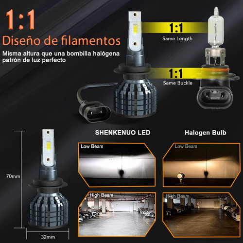 H7+ H3 Kit De Faros Led Luz Alta Y Baja For Seat Series 1 Foto 7