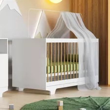 Berço Mini Cama 100% Mdf Com Colchão Flocos Branco