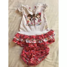 Conjunto De Vestido Y Bombachon De Nena Talle 12 A 18 Meses