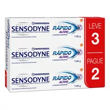 Pasta De Dentes Sensodyne Rápido Alívio & Proteção Duradoura Em Creme Sem Glúten Pacote X 3 270 G