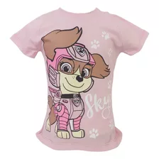 Camiseta Infantil Patrulha Canina Skye Manga Curta