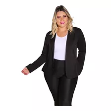 Blazer Casaco Feminino Neoprene Plus Size Feminino