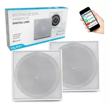 Kit Arandela Quadrada 6 Leson 70w Rms Branca Bluetooth Top