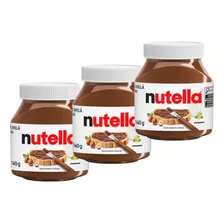 Kit 3 Un Chocolate Nutella Creme De Avelã Ferrero 3unx140g