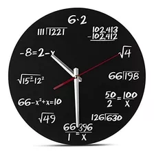 Reloj De Pared Decodyne Con Diseño Matemático Cada Hora