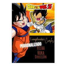 Invitación Tarjeta Dragon Ball Z Digital Cumpleaños Fiesta