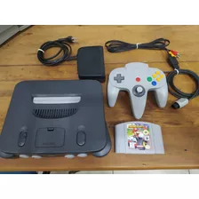 Nintendo 64 N64 C/ Mario Kart 64 + 1 Controle E Cabos 