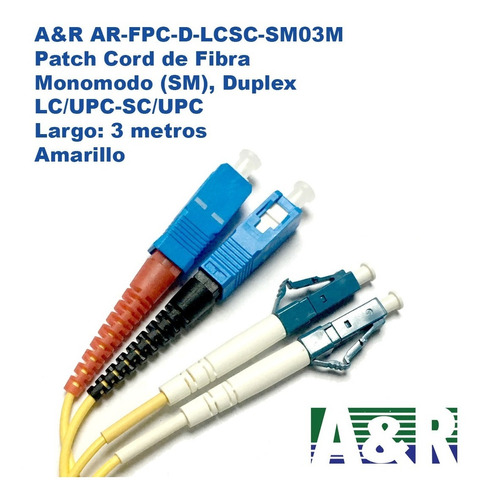 A&r Patch Cord De Fibra Sm Duplex Lc/upc-sc/upc 3m