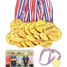 12pzs Medallas Deportivas De Oro Para Ganadores