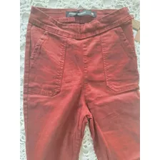 Pantalon Mujer Cuesta Blanca Elastizado Bordo Cierre Lateral