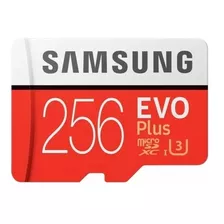 Cartão Samsung Micro Sd Evo Plus 256gb 100mbs U3 4k