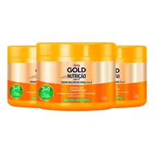 Kit 3 Und Máscara Capilar Niely Gold Nutrição Mágica 430g