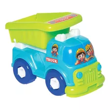 Brinquedo Carrinho Infantil Construtivo Caçamba Braskit 9304 Cor Azul-celeste