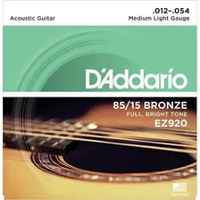 Encordoamento Para Violão Aço Daddario 012 Ez920 Bronze