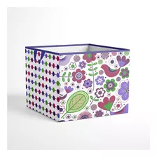 Bacati Botanico Caja De Almacenamiento Purpura Large