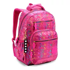 Mochila Feminina Color Up 18 Rosa Estrelas - Seanite