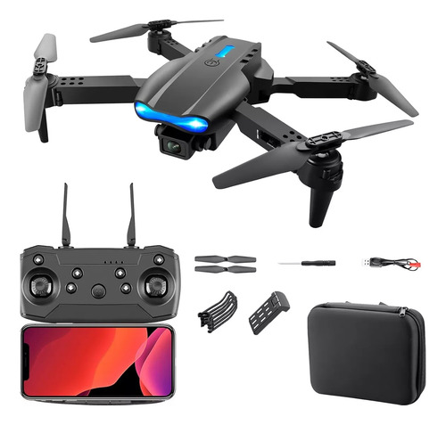 Mini Drone Plegable Doble Camara Hd Luz Wifi App Control