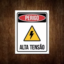 Placa Perigo - Alta Tensão - Sinalização Indicativa 36x46