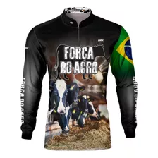 Camisa Agro Brk Fazenda Produtor De Leite Com Uv 50 +