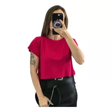 Blusa Cropped Tshirt Coloridas Viscolycra