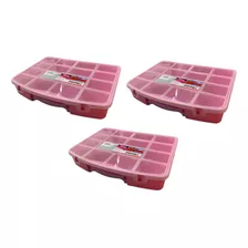 Caja Plástica Organizadora Tipo Portafolio Rosa Santul 3 Pzs