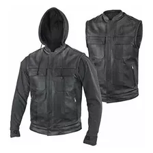 Motociclismo, Xelement Bxu1006 Chaqueta Con Capucha De Cuero